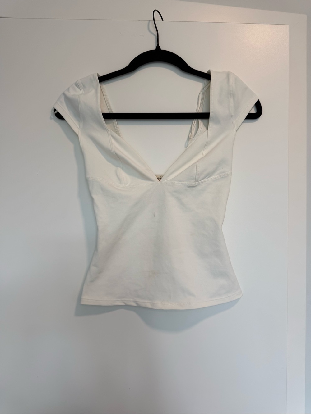 Free People White V-Neck Cap Sleeve Camisole